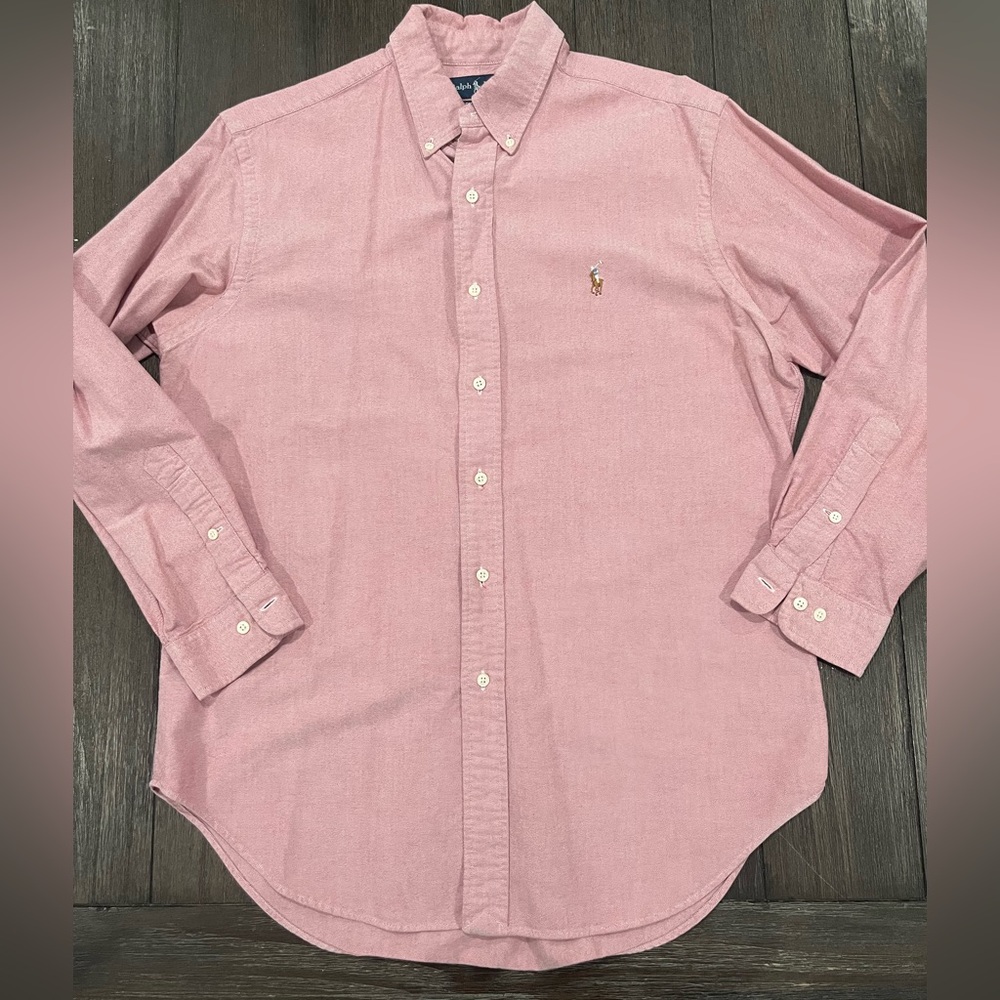 Men's Pink Polo by Ralph Lauren button down size 16 32/33